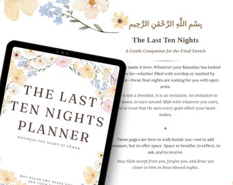 Laylatul Qadr Planner | Last 10 Nights Ramadan Worship & Reflection Journal | Digital Download + Printable PDF