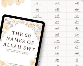99 Names of Allah Journal | Islamic Reflection Workbook (Digital PDF)