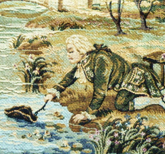 ヴィンテージのフランス製ジャカード織りのタペストリーパネル