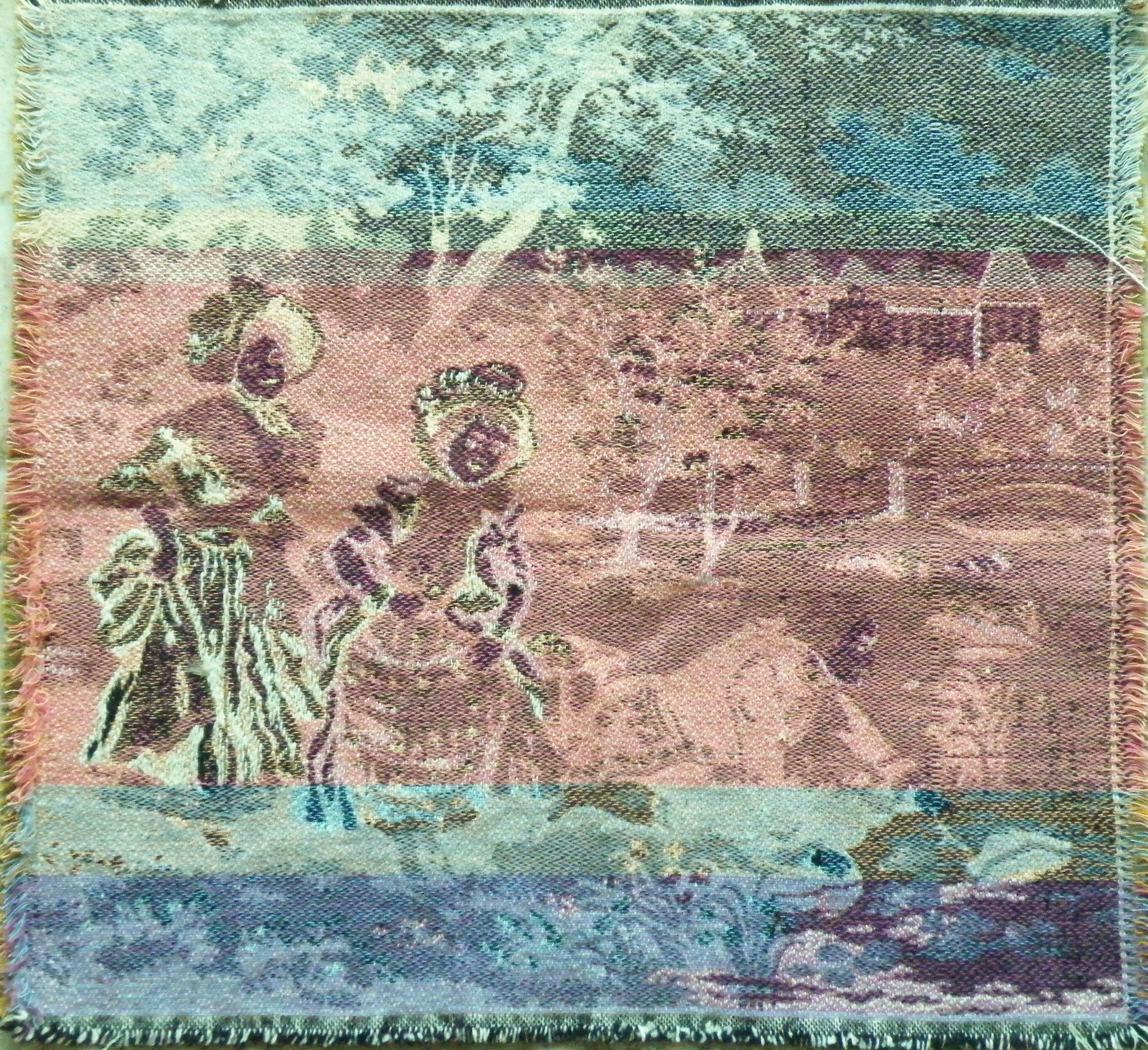 ヴィンテージのフランス製ジャカード織りのタペストリーパネル