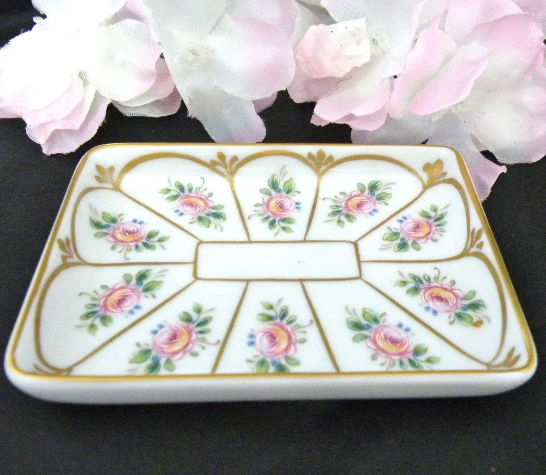 Limoges Porcelain Pin Dish Rosebuds La Seynie Miniature Etsy