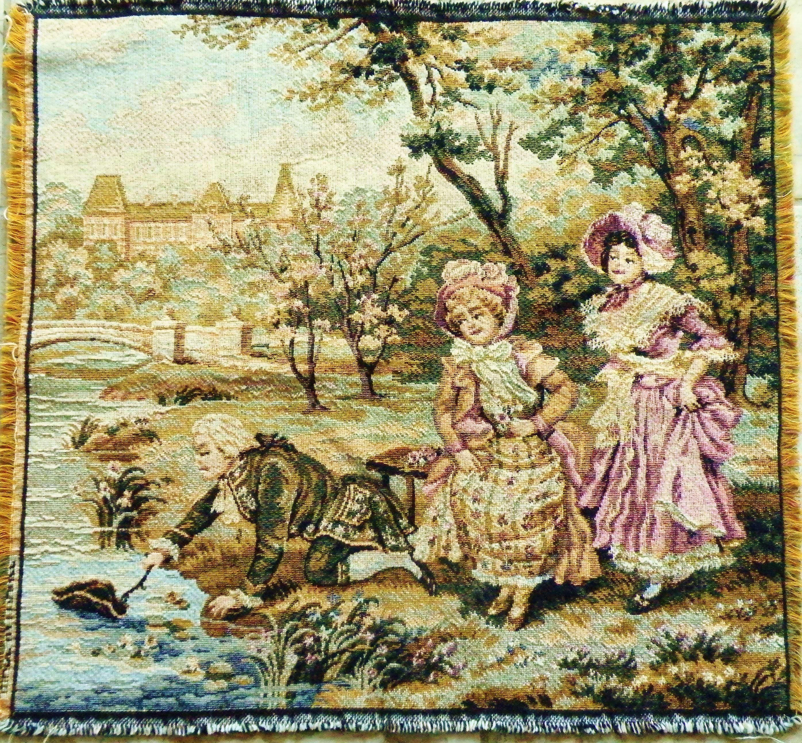 ヴィンテージのフランス製ジャカード織りのタペストリーパネル