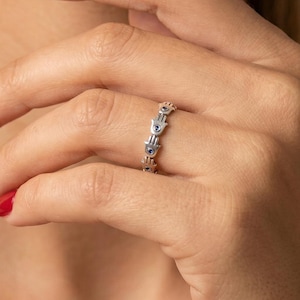 Hamsa Hand Ring S925 Silver | Evil Eye Ring | Adjustable Stackable Ring | Boho Statement Ring | Unique Silver Ring for Women
