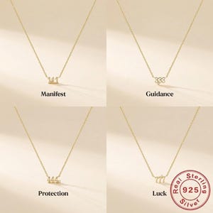 Angel Number Necklace S925 Silver | 111 333 444 777 Pendant | Spiritual Numerology, Manifest Necklace, Lucky Number Jewelry, Gift for Her image 5