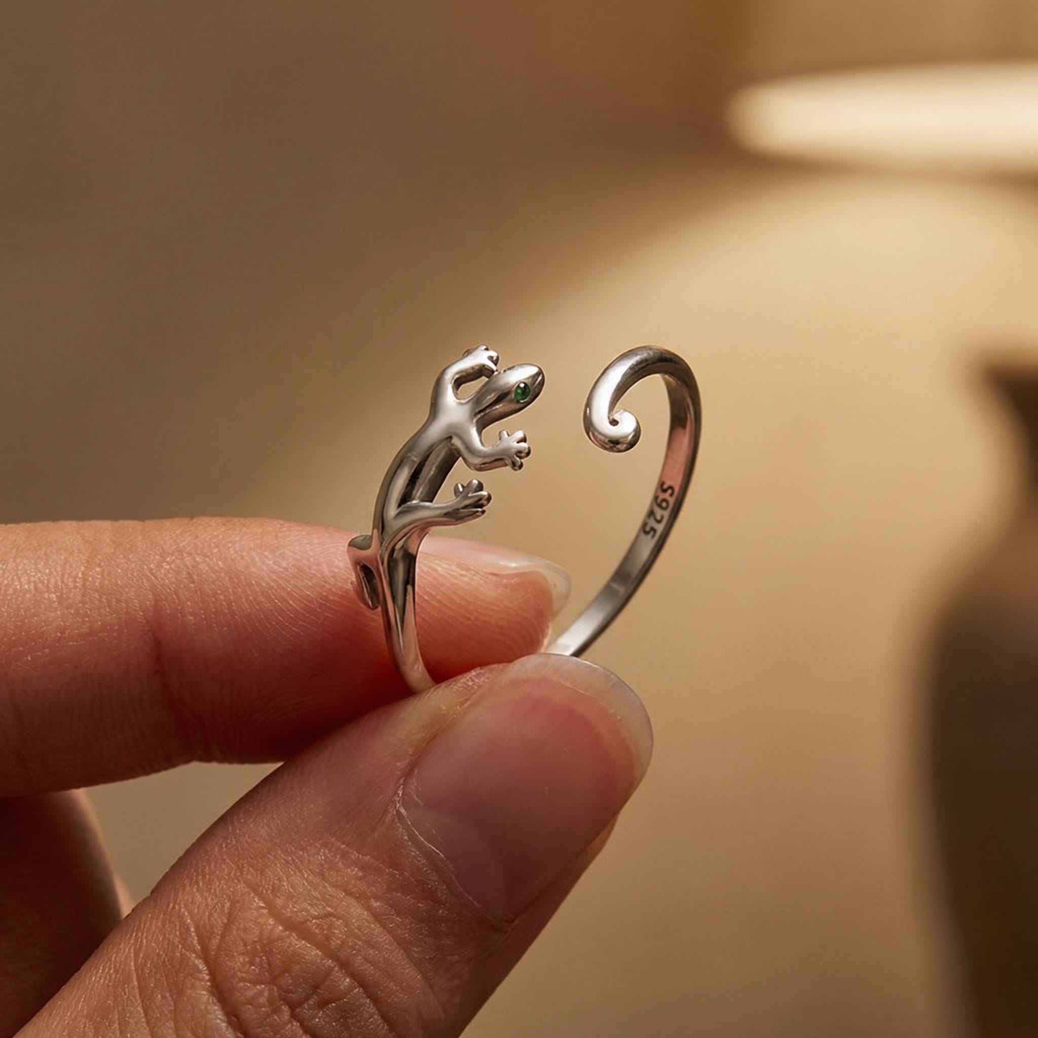 銀のヤモリの指輪 - Etsy 日本