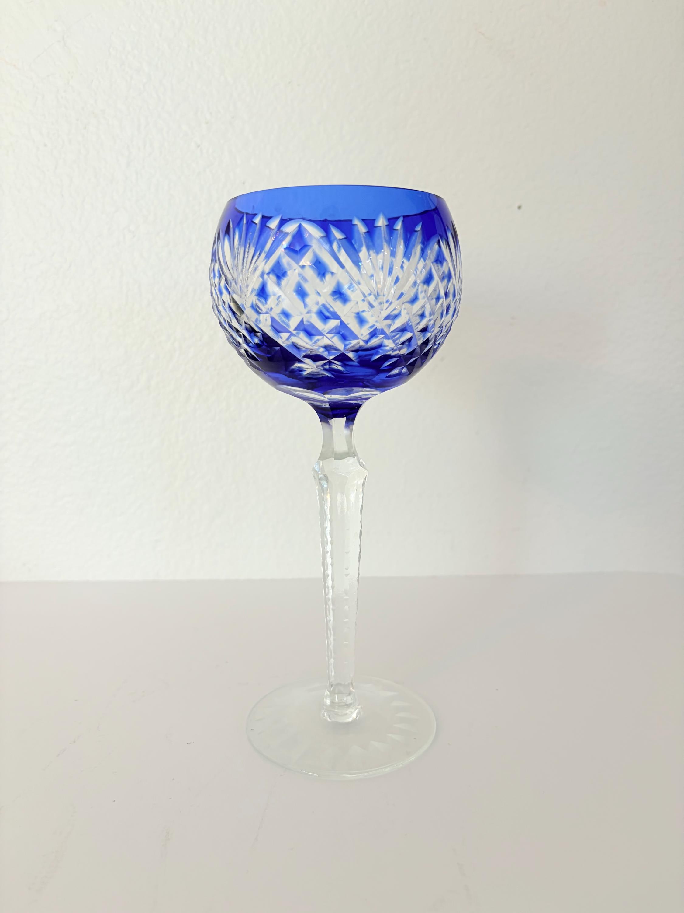 Vintage Blue Wineglasses - Etsy