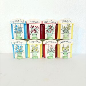Vintage Keramik Gewürzstreuer Set: Retro Blumentopf Küche Dekor