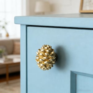 Boutons d'armoire en laiton, Poignées de tiroir, Poignées de porte en laiton massif faites main pour armoires, Penderies