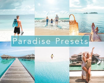 10 Paradise lightroom mobile and desktop presets, Instagram Blogger Presets, holiday preset, bright preset, Bright Summer Presets