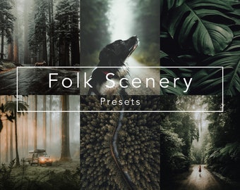 10 Folk Scenery Lightroom Presets, mobile presets and desktop presets.  Moody presets, VSCO filters, Dark Presets  | Instagram Presets