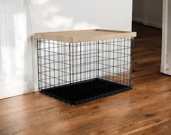 Solid Oak Dog Crate Topper | Dog Beds