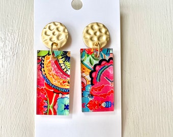 Lilly Print Earrings