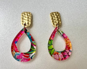 Lilly Print Earrings