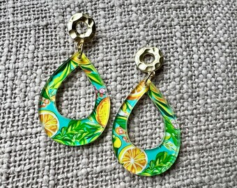 Citrus Print Earrings