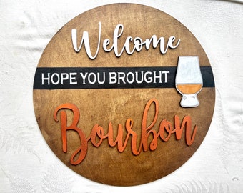 Handpainted Bourbon Bar Sign - 18 inch