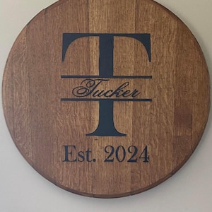 Personalized Barrel Lid Wedding Guestbook image 1