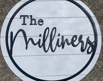 Personalized Door Hanger Custom Shiplap