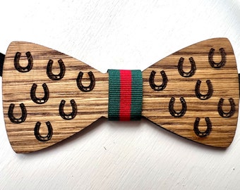 Horseshoe Wood Bow Tie