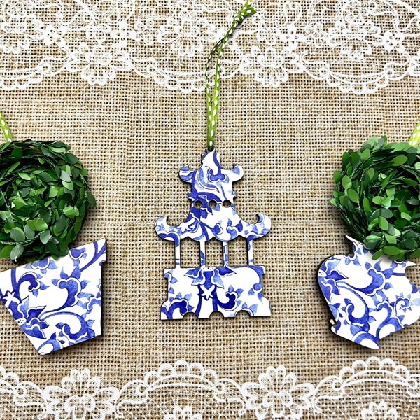 シノワズリ装飾品 - 3 個セット