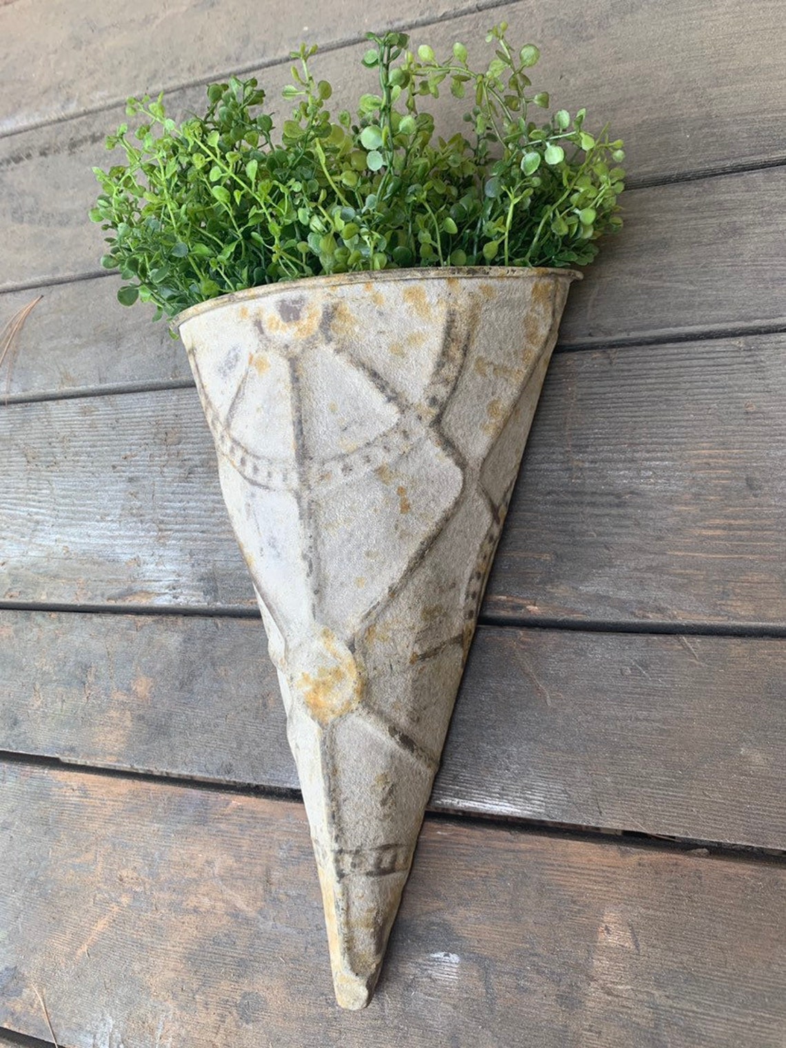 Metal Cone Wall Planter Etsy
