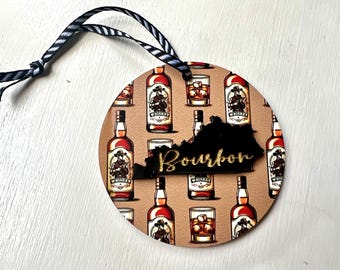 Kentucky Bourbon Ornament: Laser Cut State Souvenir