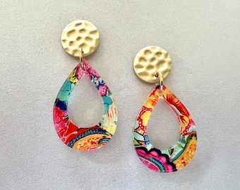 Lilly Print Earrings