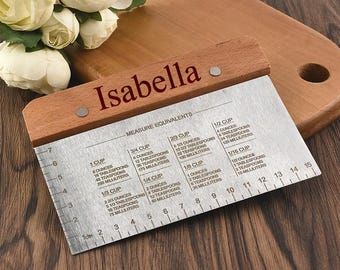 Personalized Dough Scraper, Engraved Bench Scraper For Bread Baking, Pizza Dough, Stainless Steel Pastry Cutter, Baking Gift for Baker & Mom