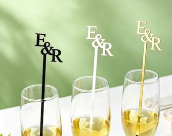 Custom Drink Stirrers, Personalized Cocktail Sticks, Laser Cut Cocktail Drink Markers, Wedding Stir Sticks, Engagement & Wedding Party Décor