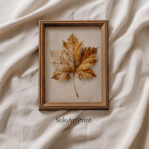 Grafika ścienna z jesiennym liściem klonu w stylu vintage | Grafika botaniczna | Grafika jesienna z liściem | Grafika na Halloween (do pobrania cyfrowego)