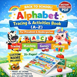 Personalized Name Tracing Worksheet | Custom Name Writing Practice for Preschool Kids | Editable ABC Handwriting Printable PDF
