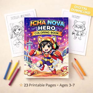 Hero Coloring Book Printable PDF | Easy Download Kids Coloring Pages | Cartoon Activity Worksheets for Preschool & Kindergarten (Ages 3–7)