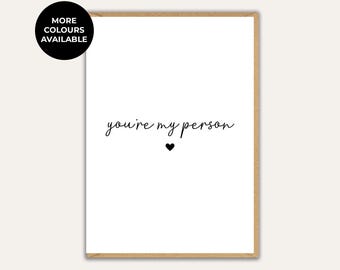 You’re My Person Card, Romantic Love Card for Partner, Minimal Valentine’s Card, Anniversary, Birthday