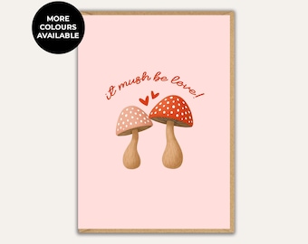 It Must Be Love Card, Cute Mushroom Love Card, Funny Romantic Card for Couples, Valentines, Anniversary