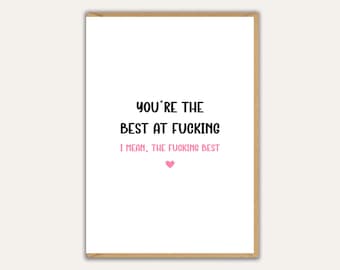 Funny Rude Card for Partner, Cheeky Love Card with Swear Words, Valentines Day, Birthday, Anniversary
