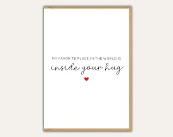 Romantic Love Card for Partner, Sweet Minimal Card for Couples, Valentines Day, Birthday, Anniversary.