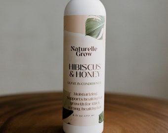 Hibiscus & Honey Leave In conditioner styling cream detangler hair growth NaturelleGrow Hair Moisturier