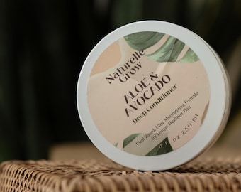 Hair Conditioner Aloe & Avocado -- Hair Growth Deep Conditioner  Natural Hair Conditioner Mask NaturelleGrow