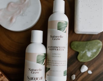 Champú acondicionador limpiador Marshmallow Root, Slippery Elm Hair Co para el crecimiento natural del cabello.
