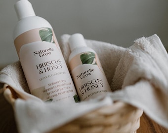 Hibiscus & Honey Leave In conditioner styling cream detangler hair growth NaturelleGrow Hair Moisturier