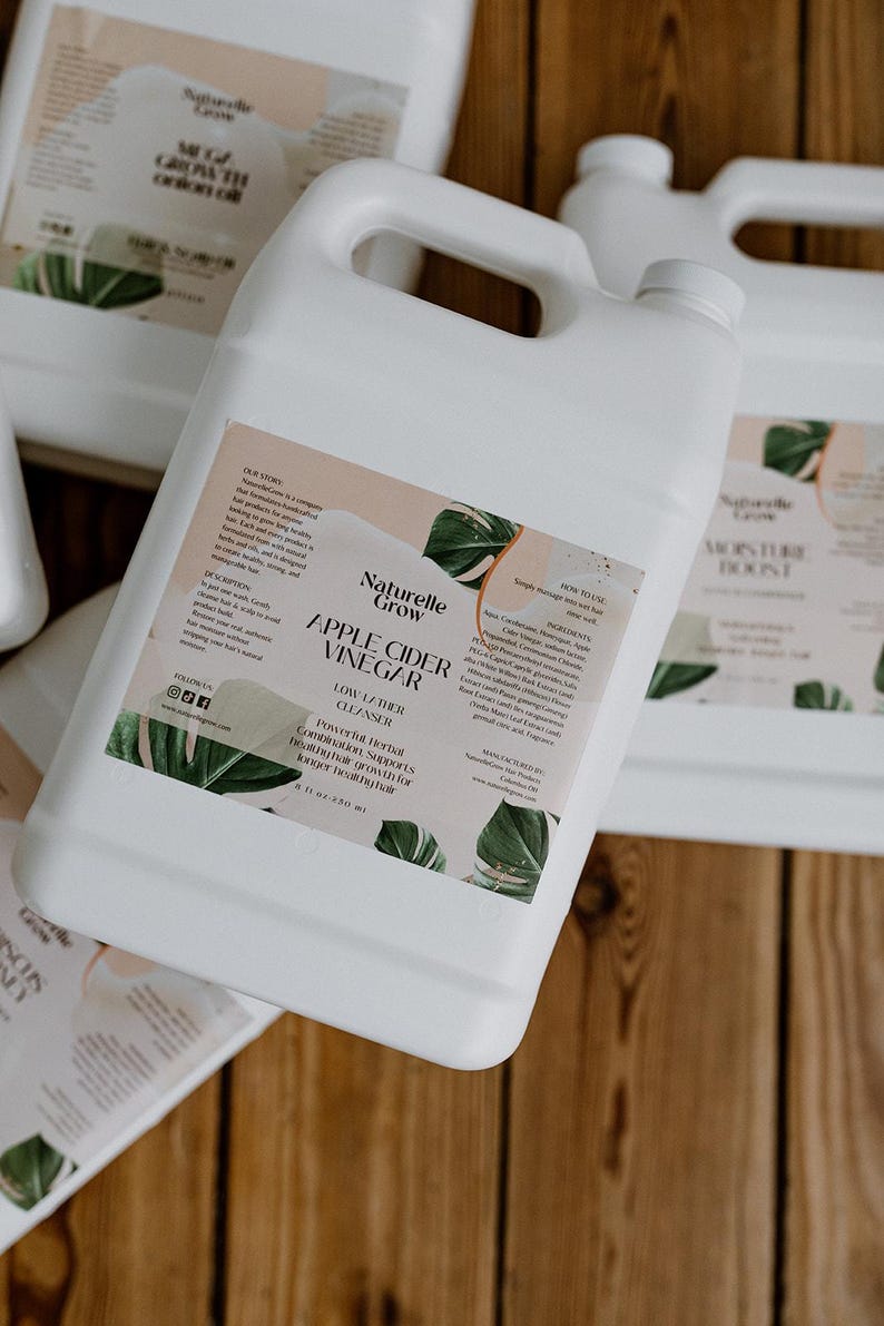 Champú sin sulfatos con vinagre de manzana para productos capilares de marca propia al por mayor. imagen 1