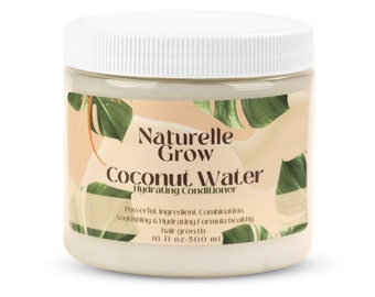 hair conditioner Coconut Water hair Conditioner, natural hair conditioner hair detanger curly hair Dry Damaged Thinning Hair  NaturelleGrow