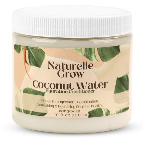 hair conditioner Coconut Water hair Conditioner, natural hair conditioner hair detanger curly hair Dry Damaged Thinning Hair  NaturelleGrow