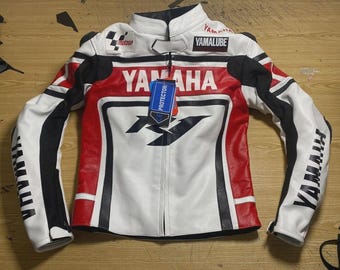 YAMAHA R1 Herren Racing Jacke aus echtem Rindsleder