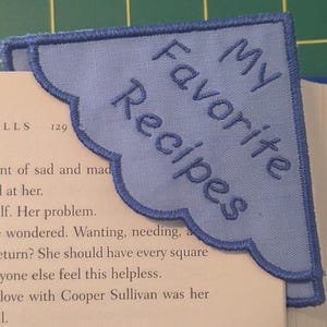 Corner Bookmark My Favorite Recipe Embroidered