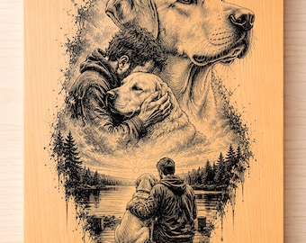 LabradorMemorial SVG PNG, emotionale Hundeliebhaber Lasergravurdatei, Labrador Retriever Wandkunst, Premium Holzgravurdesign