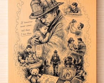 If Tomorrow Never Comes SVG PNG, Firefighter Family Tribute Laser Engraving, Hero Dad Art