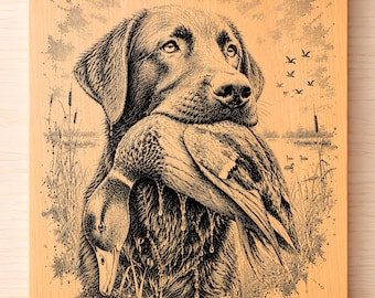 Duck Hunting SVG PNG, Labrador Retriever Laser Engraving, Hunt Wall Art