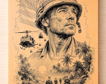 Vietnam veteran SVG, US Soldaten Gedenken, Laser Gravur, Vietnam Krieg Tribut Wandkunst, Militärveteran Design
