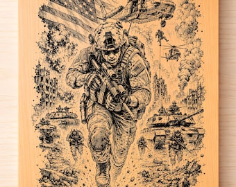 Ins Feuer SVG PNG, US Armee Gravur, Militärische Kunst
