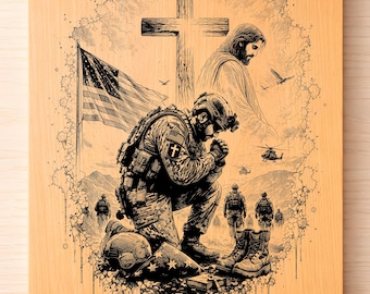 Soldier of God SVG PNG, Warrior of Faith Laser Engraving, Christian Military Prayer Art
